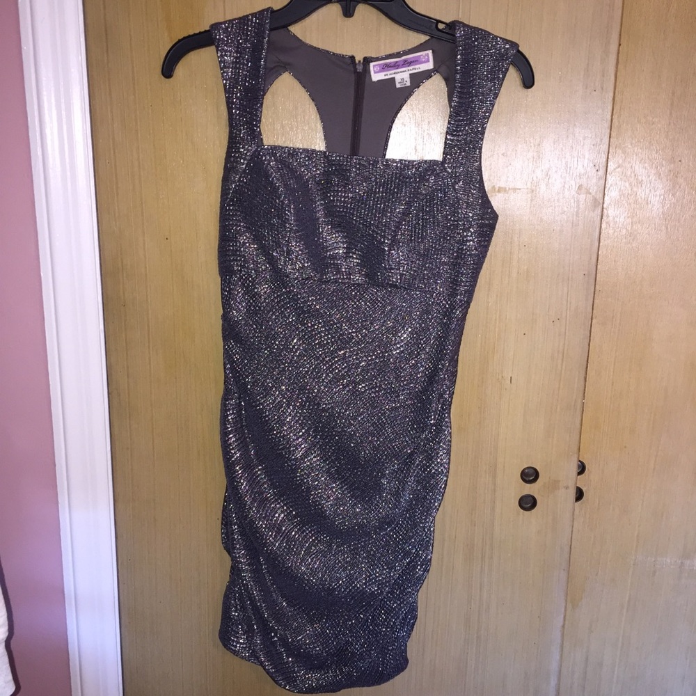 Hailey Logan by Adrianna Papell Silver Party Dress
